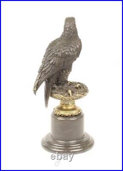 Bronze sculpture bronze figure bronze statue eagle marble base 31 cm eagle EJA0333