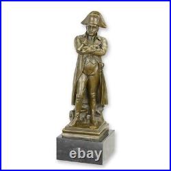 Bronze sculpture figure statue of Napoleon Bonaparte marble pedestal decoration EJA0514