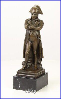Bronze sculpture figure statue of Napoleon Bonaparte marble pedestal decoration EJA0514