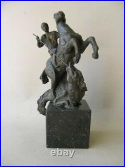 Bronze signed statue Saint George and the Dragon made by Marian Kievits Holland Bronze signed statue Saint George and the Dragon made by Marian Kievits Holland