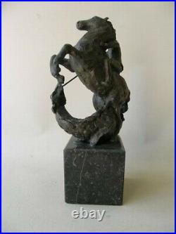 Bronze signed statue Saint George and the Dragon made by Marian Kievits Holland Bronze signed statue Saint George and the Dragon made by Marian Kievits Holland