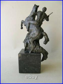 Bronze signed statue Saint George and the Dragon made by Marian Kievits Holland Bronze signed statue Saint George and the Dragon made by Marian Kievits Holland