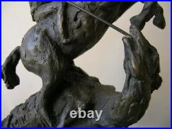 Bronze signed statue Saint George and the Dragon made by Marian Kievits Holland Bronze signed statue Saint George and the Dragon made by Marian Kievits Holland