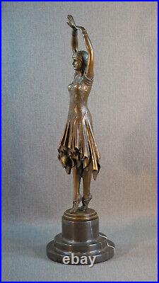 Bronze statue Miss Kita dancer approx. 45 cm decorative figure ballet art deco chiparus