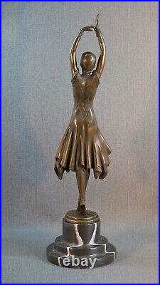 Bronze statue Miss Kita dancer approx. 45 cm decorative figure ballet art deco chiparus
