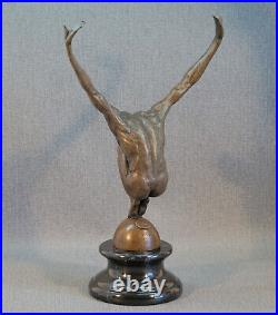 Bronze statue athlete decorative figure Art Deco sports gymnastics art approx. 30 cm high