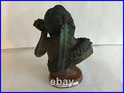 Bronze statue of Indian man Magical Music Box by Clyde Ross Morgan 1987 10/45