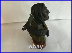 Bronze statue of Indian man Magical Music Box by Clyde Ross Morgan 1987 10/45
