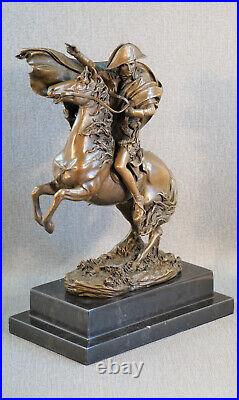 Bronze statue of Napoleon on horseback approx. 31.5 cm sign. Claude Art Decorative Figure