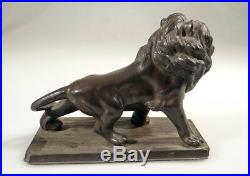 Bronzed Lion Magnificent Statue Made In Japan Spelter