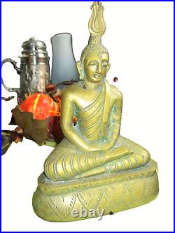 Buddha Bronze Statue 15cm Large 1.26kg Heavy Detail Worked Old
