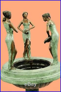 Cast Bronze Fountain Bird Bath Sexy Women 52 Tall Hand Made Sculpture Statue