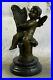 Cherub_Angel_Playing_the_Harp_Bronze_Sculpture_Hot_Cast_Hand_Made_Statue_Artwork_01_hv