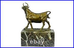 Chinese Royal Red Bronze Copper made Lucky Wall Street wealth Bull OX Statue