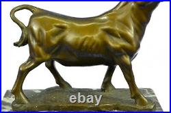 Chinese Royal Red Bronze Copper made Lucky Wall Street wealth Bull OX Statue
