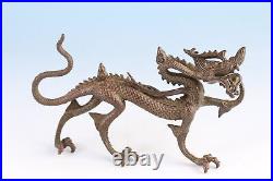 Chinese bronze hand made dragon buddha statue collection figure table decoration