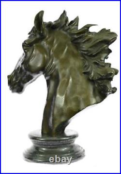 Collectible Bronze Statue Hand Made Gorgeous Bust Horse Head Art Decorative
