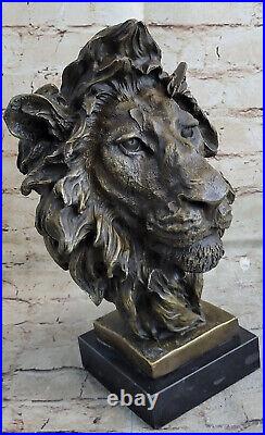 Collectible Hand Made Lion Bust Genuine Hand Made Bronze Sculpture Figurine Sale