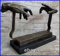 Collector Bronze Hot Cast Hand Made Two Hand Touching Bronze Statue by Dali