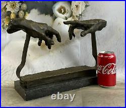 Collector Bronze Hot Cast Hand Made Two Hand Touching Bronze Statue by Dali
