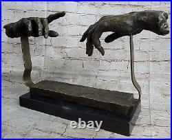 Collector Bronze Hot Cast Hand Made Two Hand Touching Bronze Statue by Dali