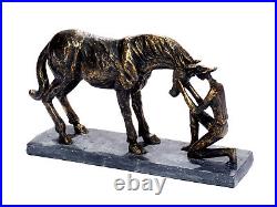 Decorative Figures Horse Sculpture Statue Made of Poly Resin Bronze Love Animal