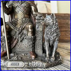 Decorative Viking Norse Mythology Odin Sitting On Throne Figurine Statue