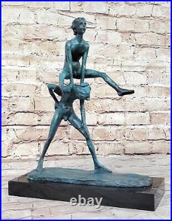 Decorator Hand Made Bronze Art Statue of Playful Kids Jumping Leapfrog