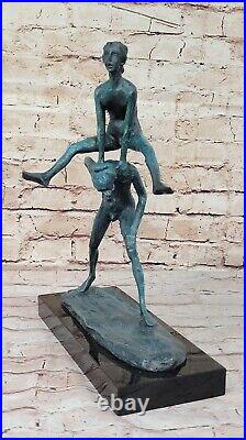 Decorator Hand Made Bronze Art Statue of Playful Kids Jumping Leapfrog