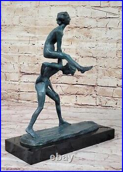 Decorator Hand Made Bronze Art Statue of Playful Kids Jumping Leapfrog