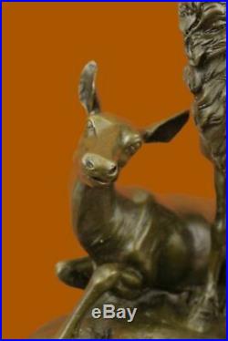 Deer Fawn Stag Buck Family Decor Statue Figurine Bronze Sculpture Hand Made Sale