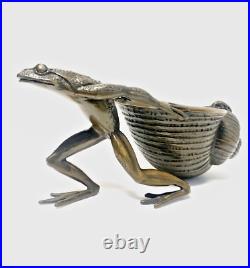 Detailed Animal Figure Bronze Frog with Snail House approx. 900 g
