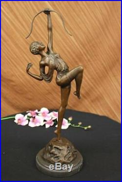 Diana The Huntress Signed Pure Hotcast Bronze Statue Hand Made Figurine Figure