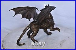 Dragon Standing Made of Bronze, Statue Size 14L x 15W x 12H