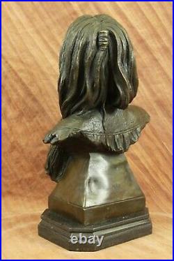 EXTRA LARGE INDIAN BRONZE BUST Sculptor Miguel Lopez Figure HAND MADE STATUE ART