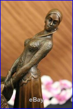 Elegant Bronze Statue Lovers Hand Made Romance Sculpture Figurine Deco LARGE ART