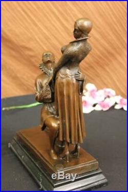 Elegant Bronze Statue Lovers Hand Made Romance Sculpture Figurine Deco LARGE ART