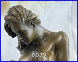 Erotic Sexy Nude Hand Made Lady Girl Bronze Women Sculpture Statue Figurine