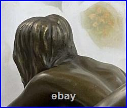 Erotic Sexy Nude Hand Made Lady Girl Bronze Women Sculpture Statue Figurine