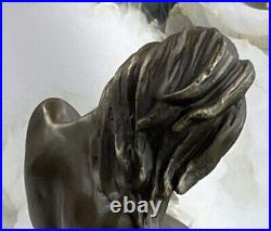 Erotic Sexy Nude Hand Made Lady Girl Bronze Women Sculpture Statue deco
