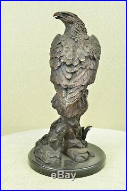 European Design Finery Eagle Flight Quality Lost Wax Bronze Statue Hand Made Art