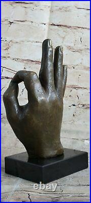 European Finery Hand Made OK Hand Sign 100% Genuine Bronze Sculpture Statue
