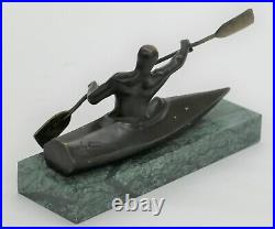 European Made Artwork Nude Female Maiden Canoe Bronze Marble Statue Decor Sale