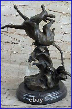 European Made GREYHOUND/WHIPPET Playing Dog Animal Pet Bronze Sculpture Figure
