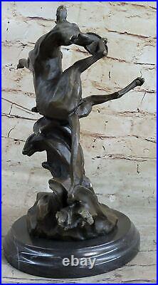 European Made GREYHOUND/WHIPPET Playing Dog Animal Pet Bronze Sculpture Statue