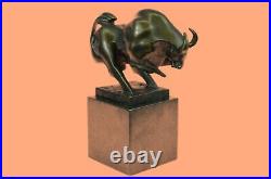 European Made Marble Pure Bronze Strong Abstract Bull Ox Art Statue Decorative