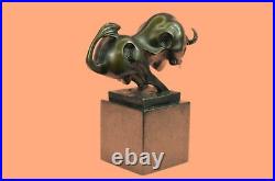 European Made Marble Pure Bronze Strong Abstract Bull Ox Art Statue Decorative