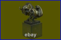 European Made Marble Pure Bronze Strong Abstract Bull Ox Art Statue sculpture
