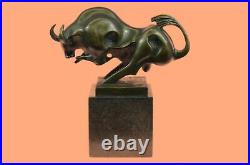 European Made Marble Pure Bronze Strong Abstract Bull Ox Art Statue sculpture