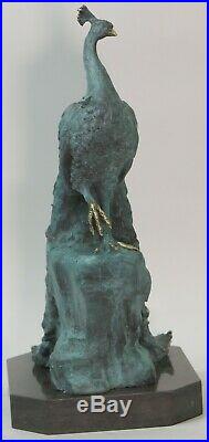 European Made Peacock Bronze Sculpture Statue Figurine Hand Made Statue Deal